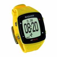 Часы спортивные SIGMA SPORT iD.RUN: скорость и расстояние (на основе GPS), индикатор расстояния, счётчик кругов, месячная статистика, личные достижения, отслеживание активности. Жёлтый