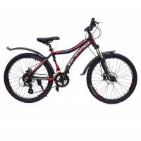 Велосипед 24" CONRAD LINAU MATT BLACK/RED (матовый