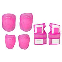 Защита детская STG YX-0304 комплект: наколенники, налокотник, защита кисти.Розовая, размер S